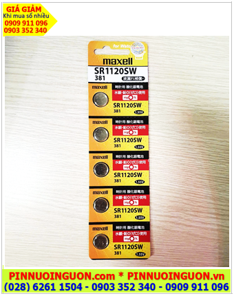 COMBO 01vỉ 5viên Pin đồng hồ 1.55v Silver Oxide Maxell SR1120SW _Pin 391 chính hãng